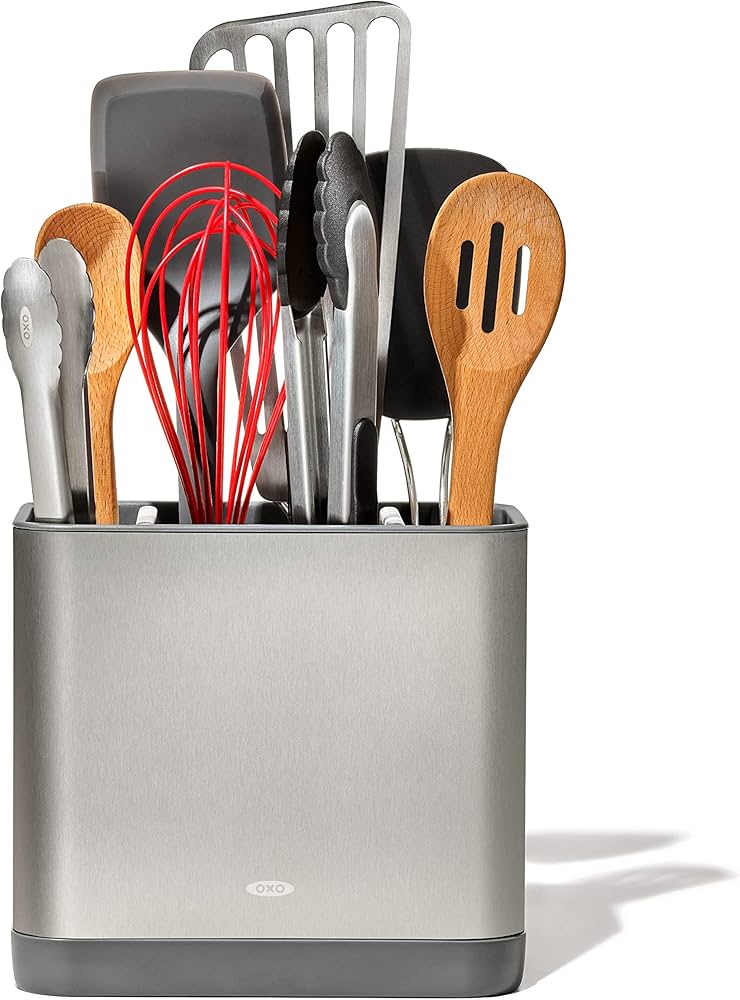 OXO Utensil Holder Stainless Swivel Countertop